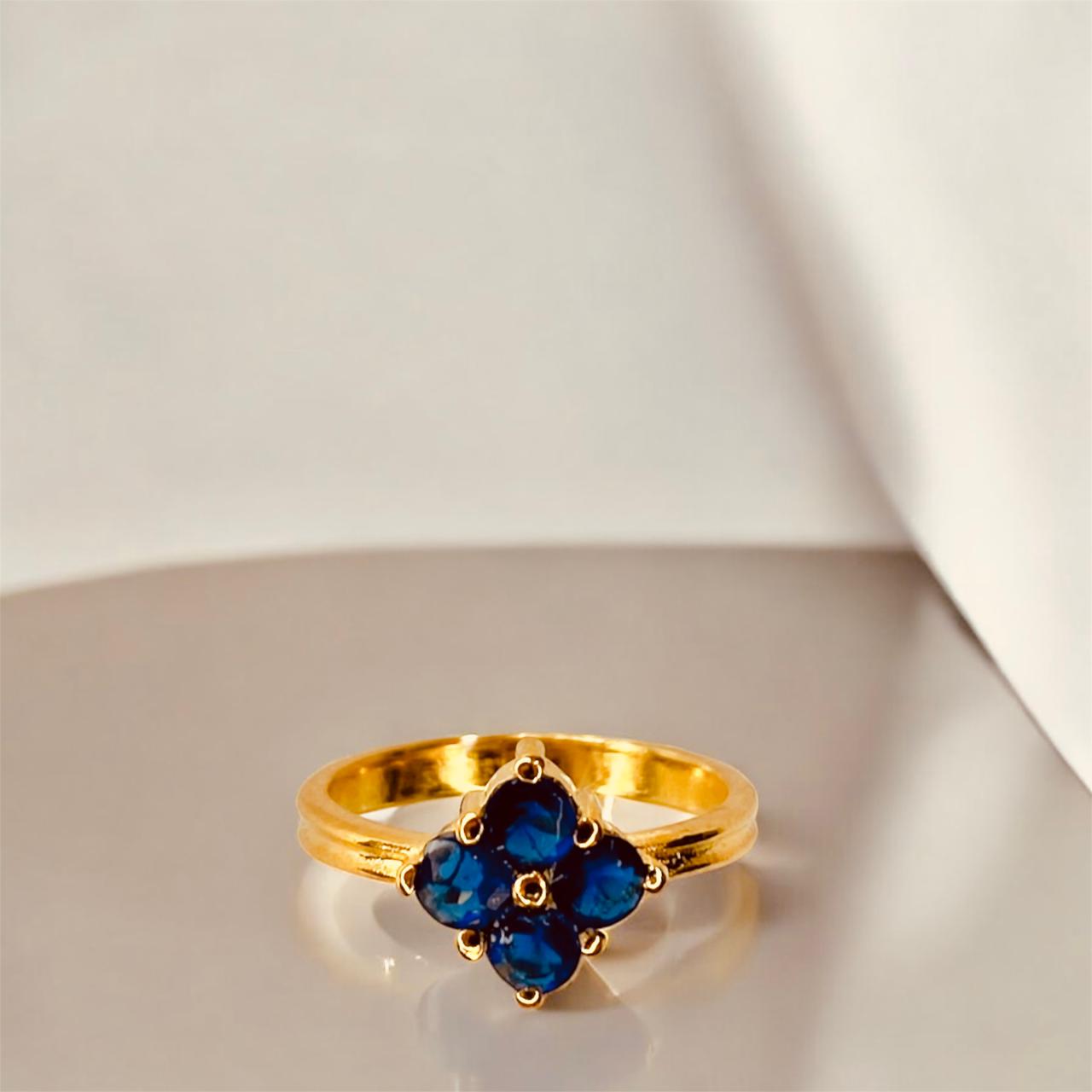 An elegant all natural sapphires in a S925 band with gold plating