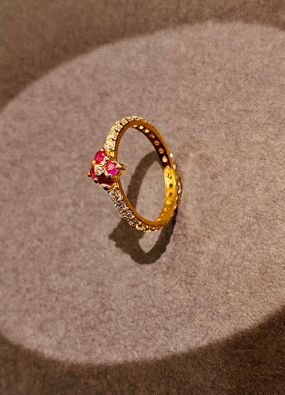 Natural Ruby Ring. S925 Gold Plated